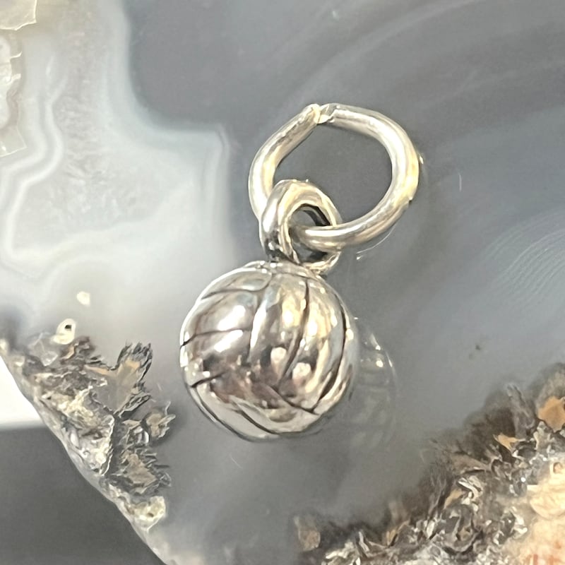 Sterling Silver 3D Volleyball Player Charm Pendant - 925 Silver Girl Athlete Jewelry