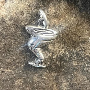 Sterling Cyclone charm,Sterling Tornado charm, Cyclone mascot,Tornado charm, Sterling School jewelry,Silver Twister charm,Sterling Charms