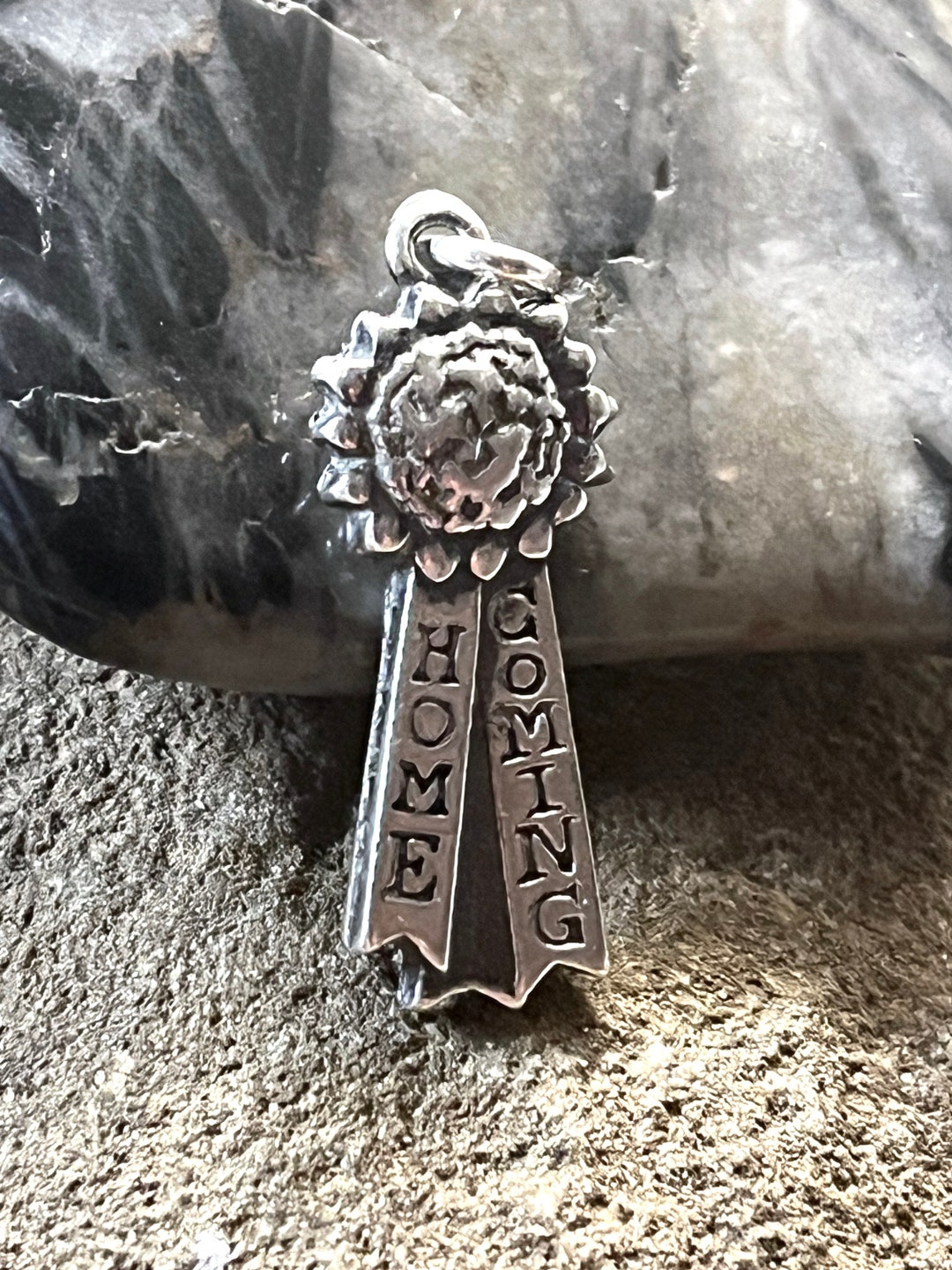 Sterling 3D Ribbon Charm,, Cheer Charm, Marching Band