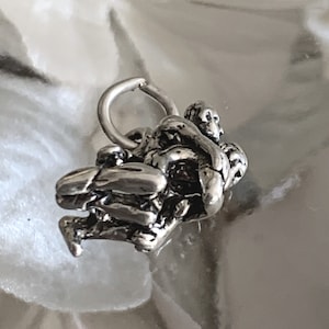 Sterling  Wrestler Charm, Sterling Wrestling Charm, Sterling Wrestler, Takedown Charm, Wrestling Jewelry, Vintage Wrestlers Charm