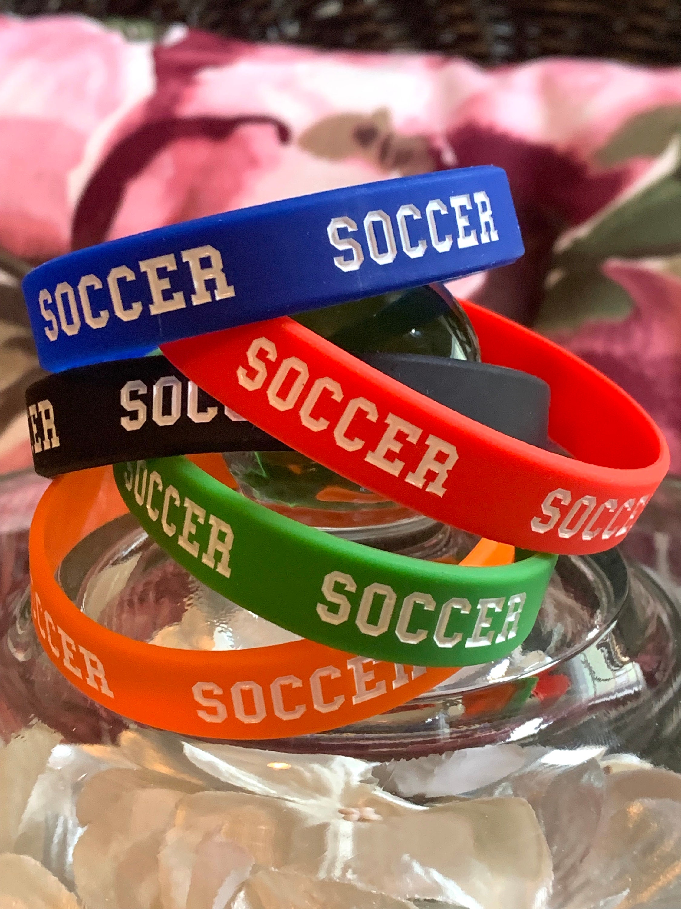 Soccer Bracelet, Silicone Soccer Bracelet, Soccer Jewelry, Soccer