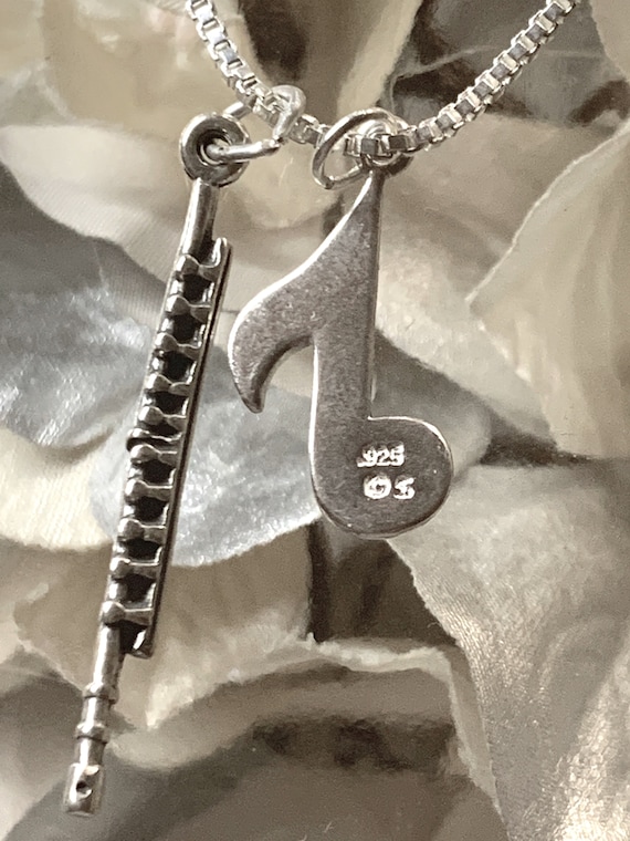 Sterling Flute Necklace Marching Band Necklace Marching Band