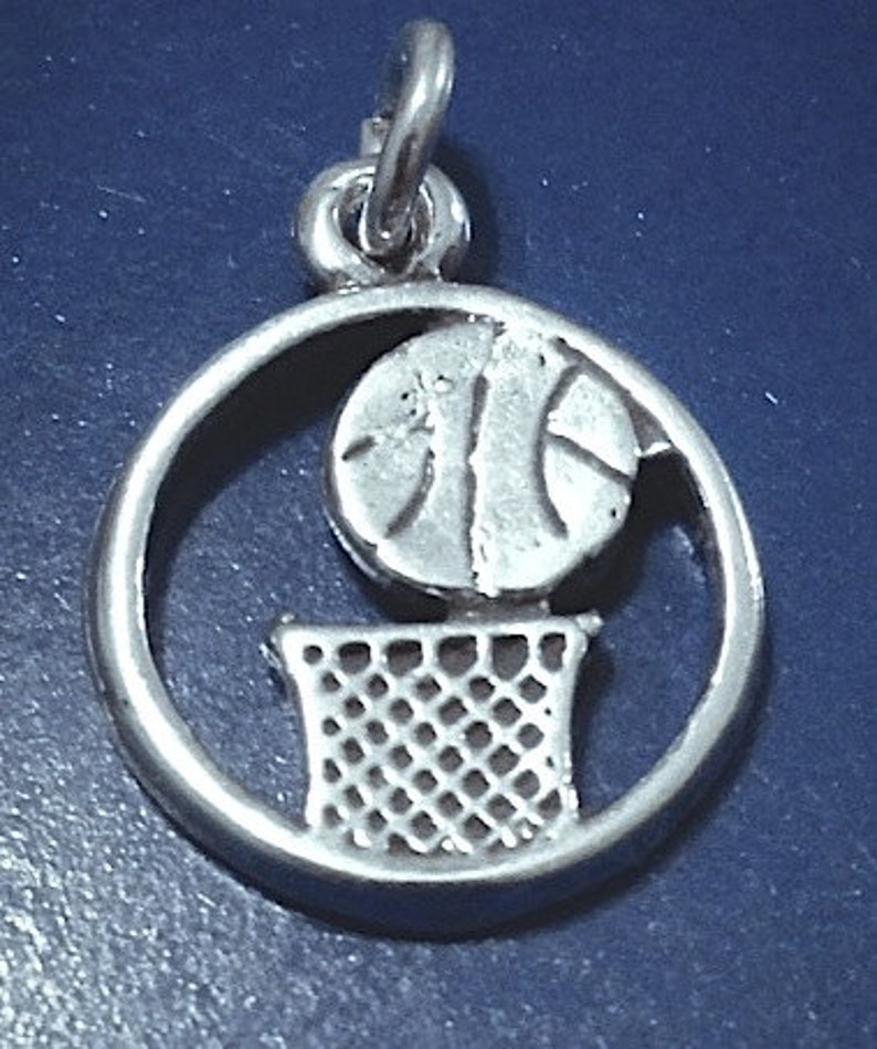 Sterling Basketball Charm Basketball Jewelry Sterling Silver Etsy