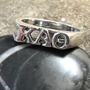 Sterling Kappa Alpha Theta ring, Sterling Sorority Jewelry, Silver Kappa Alpha Theta jewelry, Vintage Sorority ring,College Sorority Jewelry image 3