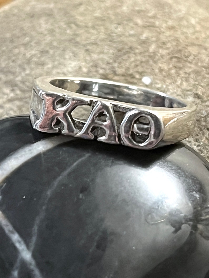 Sterling Kappa Alpha Theta ring, Sterling Sorority Jewelry, Silver Kappa Alpha Theta jewelry, Vintage Sorority ring,College Sorority Jewelry image 3