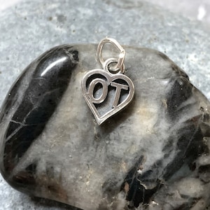 Sterling OT Charm, Occupational Therapist Charm, Medical Jewelry, OT Jewelry, OT Jewelry, Medical Charms