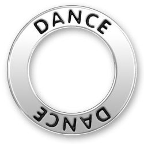 Sterling Dance Affirmation Band, Dance Message Ring, Sterling Dance Charms, Dance Jewelry, Color Guard charms, Flag Corps Jewelry