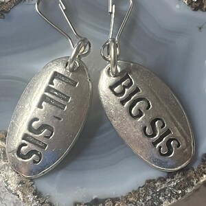 Vintage Pewter Zipper Pull, Big Sis jewelry, Little Sis Jewelry,Sister  Duffle Bag zipper pulls