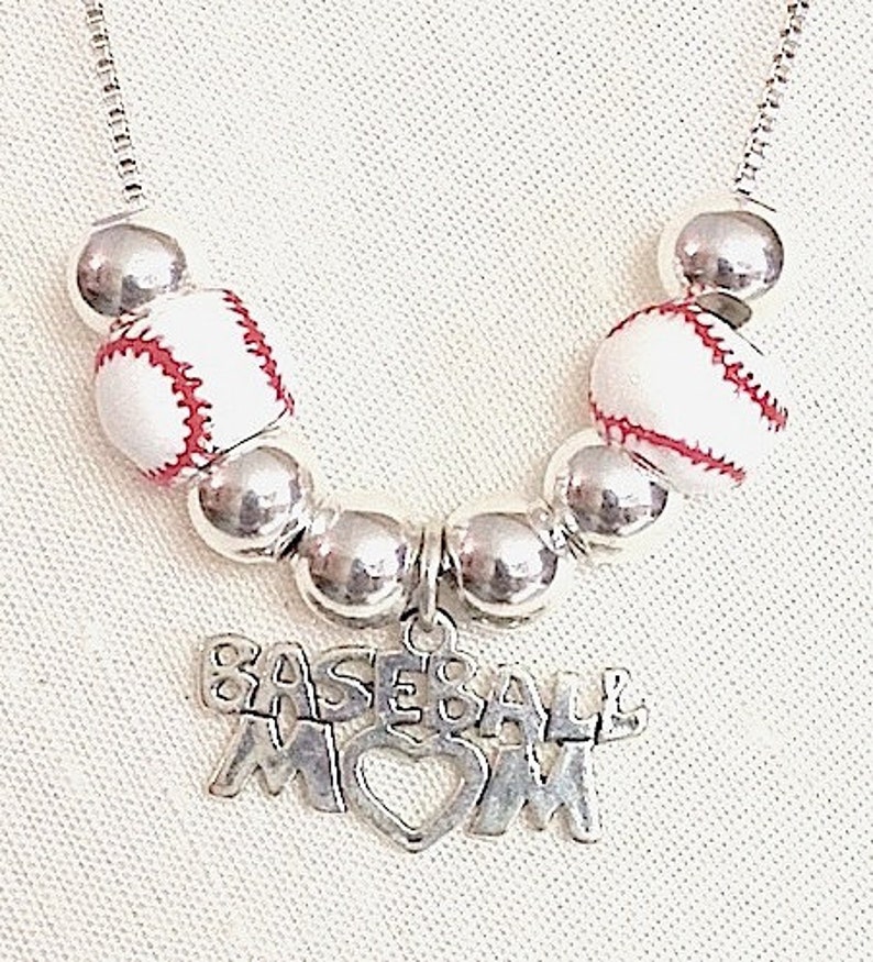 Baseball Necklace, Softball Necklace, Baseball Mom Charm, Baseball Jewelry, Coach Gifts, Baseball Jewelry, Baseball Mom Necklace image 1