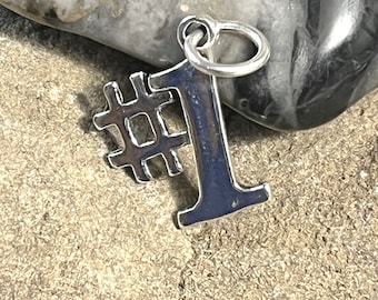 Sterling Silver Number One charm, Silver #1 Charm, Sterling #1 Charm, Sterling Number Charms, First Place Charm, Team Awards jewelry