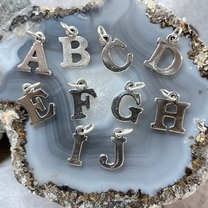 Sterling Alphabet Charms,Sterling Silver Initial Charms,Letter Pendants,Silver Letter Charm,Sterling Alphabet Charms,MADE in USA Letters
