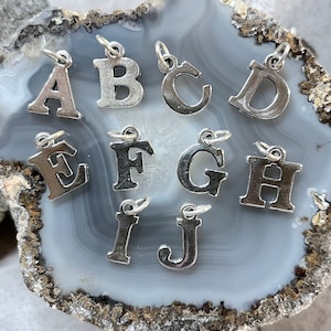 Sterling Alphabet Charms,Sterling Silver Initial Charms,Letter Pendants,Silver Letter Charm,Sterling Alphabet Charms,MADE in USA Letters