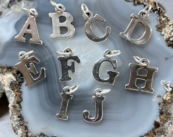 Sterling Alphabet Charms,Sterling Silver Initial Charms,Letter Pendants,Silver Letter Charm,Sterling Alphabet Charms,MADE in USA Letters