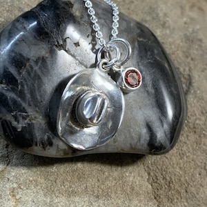 Sterling Cowboy hat charm, Sterling Cowboy hat necklace, sterling Rodeo Jewelry, Rodeo charms Silver Cowgirl Hat, 3D Cowboy hat chain