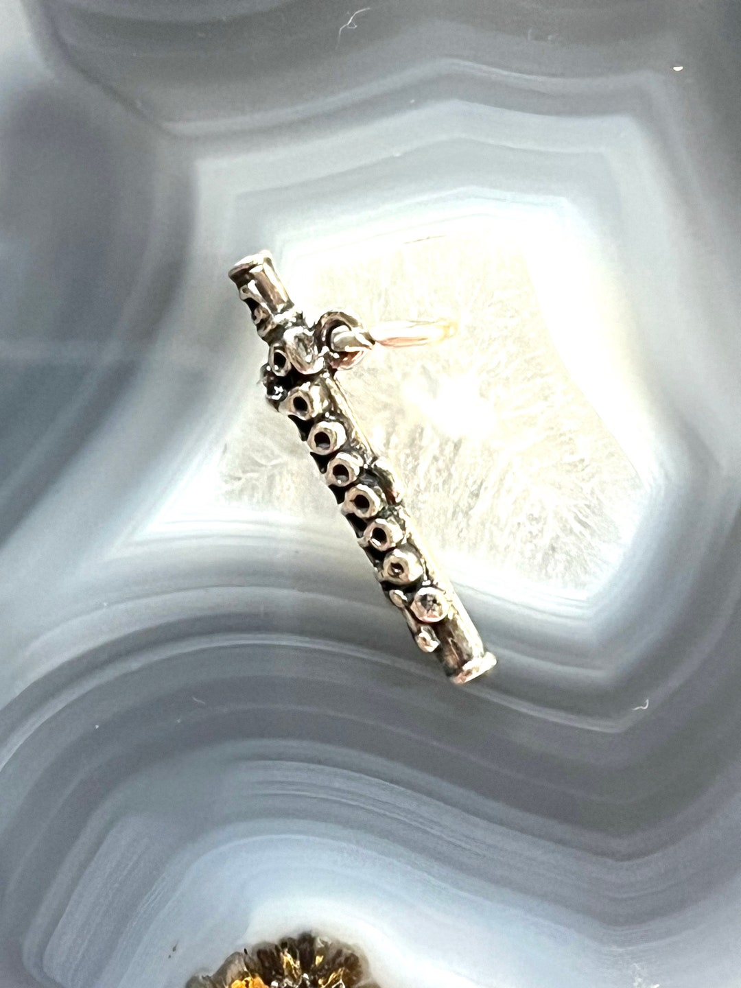 Piccolo Charm, Small Flute Charm, Marching Band Jewelry,woodwind