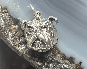 Sterling 3D Bulldog Dog Pendant Charm Unisex Men's 925 Sterling 3D Bulldog Dog Pendant Charm Unisex Men's 925