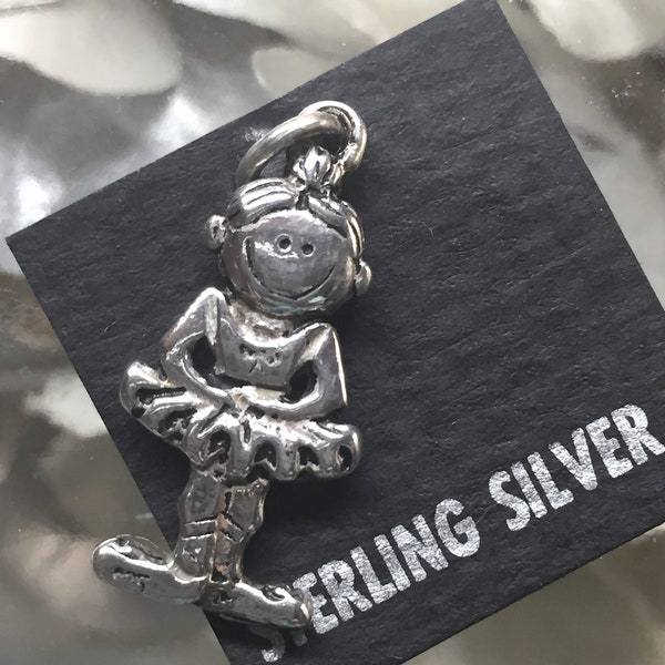 3D Sterling Child Ballerina, 925 Child Ballerina, Sterling Ballet charm, Ballerina Jewelry, Sterling Ballerina, Sterling Dance Charm