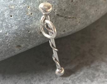 Sterling Baton Charm, Majorette Charm, Twirler Baton, Baton Jewelry, Majorette Baton, Marching band jewelry, Twirl Charms