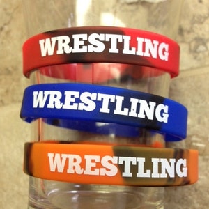 Wrestling Bracelet, Wrestling Silicone Bracelets, Wrestling Jewelry, Wrestling Charm, Rubber Wrestling Bracelet, Wrestling Supplies