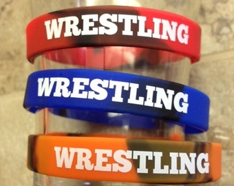 Wrestling Bracelet, Wrestling Silicone Bracelets, Wrestling Jewelry, Wrestling Charm, Rubber Wrestling Bracelet, Wrestling Supplies