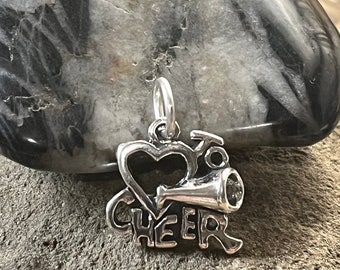 Love To Cheer Charm, Sterling Love to Cheer Charm, Cheerleading Jewelry, Sterling Cheer Charms, Cheerleading charms, Sterling Cheer Jewelry