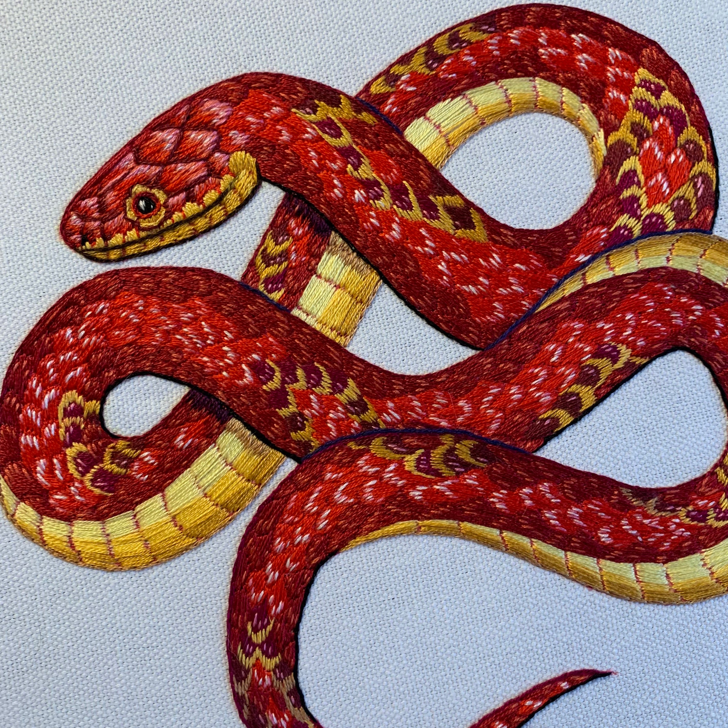Snake Embroidery Etsy