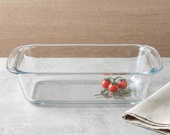 Vintage Cottagecore Clear Glass 1.5L Loaf Pan Pyrex 213 Milkglass