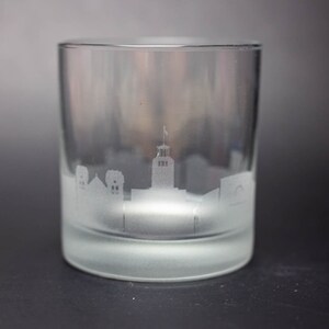 Santa Fe New Mexico Skyline Cocktailglas - GRATIS Anpassning - Whiskyälskare Present - Urban Resenär Souvenir - Karta Bartillbehör - Rocks Glass