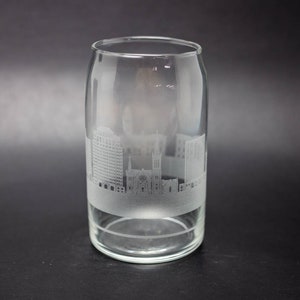 Colorado Springs Colorado Skyline Glass Can Ice Coffee Cup Home Coffee Bar Essential - FREE Personalization - Urban Landmark Map Souvenir