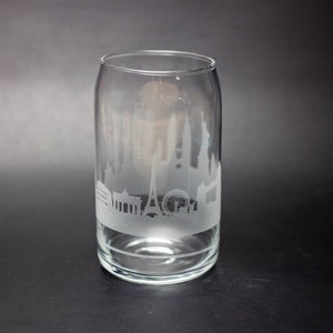 Welt Wahrzeichen Skyline Glasdose - Eiskaffeetasse - Home Coffee Bar Essential - KOSTENLOSE Personalisierung - Urban Wahrzeichen Karte Souvenir