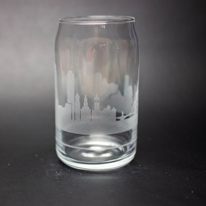 Boston Massachusetts Skyline Glasdose - Eiskaffeetasse - Home Coffee Bar Essential - KOSTENLOSE Personalisierung - Urban Wahrzeichen Karte Souvenir