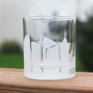 Verre à cocktail Skyline Milan Italie - Personnalisation GRATUITE - Cadeau pour amateur de whisky - Souvenir de voyageur urbain - Accessoires de bar - Verre à roche