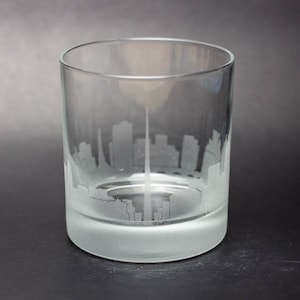 Dublin Ireland Skyline Custom Etched Old Fashioned Rocks Whiskey Cocktail Glass Barware Gift Personalized Engraved Cityscape Cup image 1