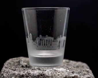 Athens Greece Skyline set of 4 - 2 oz. shot glasses - custom barware gifts - city glassware personalized modern engraved cityscape