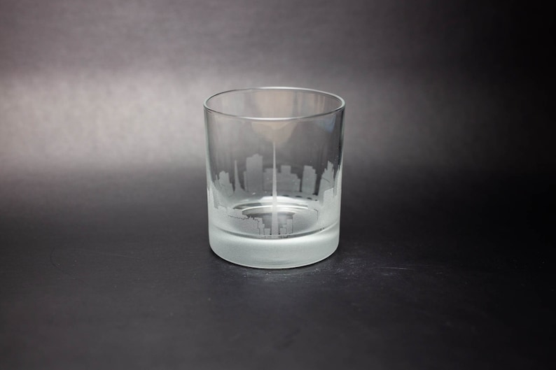 Dublin Ireland Skyline Custom Etched Old Fashioned Rocks Whiskey Cocktail Glass Barware Gift Personalized Engraved Cityscape Cup image 1