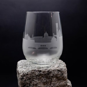 Verre à vin et gobelet sans pied Florence Skyline - Personnalisation GRATUITE - Souvenir de voyageur urbain - Carte souvenir gravée d'un monument de la ville