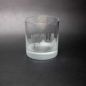 Dublin Ireland Skyline Custom Etched Old Fashioned Rocks Whiskey Cocktail Glass Barware Gift Personalized Engraved Cityscape Cup image 2