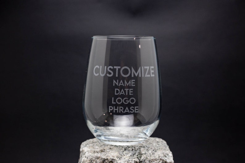 Customization Etched Gift Personalized Engraved Modern Barware Gift add on for skyline glassware please read listing description image 1