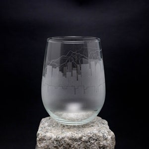 Cape Town South Africa Skyline Wine Glass Tumbler & Stemless Wine Glass Etched Gift Custom Stemware - Personalized Engraved Modern Cityscape