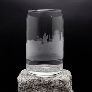 Hyderabad India Skyline Glasdose - Eiskaffeetasse - Home Coffee Bar Essential - KOSTENLOSE Peronalisierung - Urban Wahrzeichen Map Souvenir