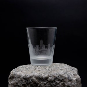 Hong Kong China Skyline set of 4 - 2 oz. shot glasses - custom barware gifts - FREE Personalization - modern engraved cityscape