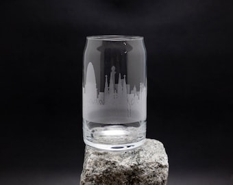 Barcelona Spanien Skyline Glasdose - Eiskaffeetasse - Home Coffee Bar Essential - KOSTENLOSE Peronalisierung - Urban Wahrzeichen Map Souvenir