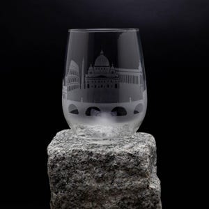 Verre à vin et gobelet sans pied Rome Italie - Personnalisation GRATUITE - Souvenir de voyageur urbain - Carte souvenir gravée d'un monument de la ville