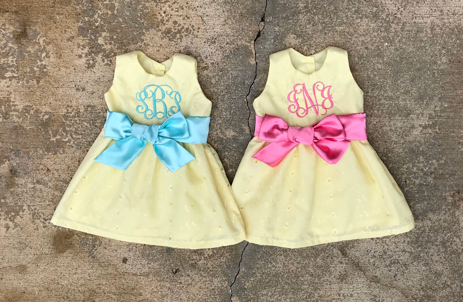Baby Girls Yellow Easter Dresses Twin Girl Dresses Matching Etsy