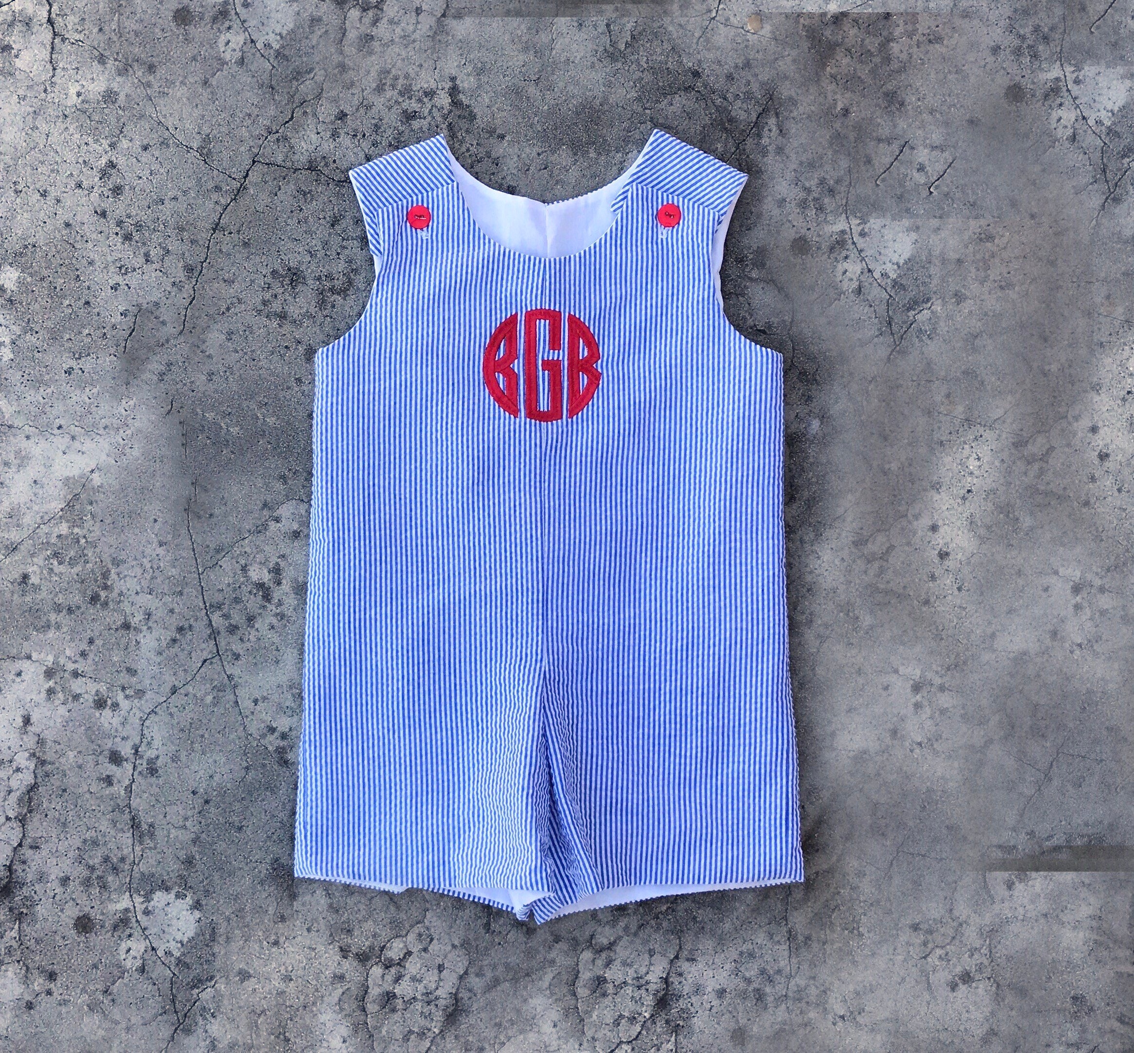 Baby Clothes Baby Boy Outfit Monogram Navy Jon Jon Red Etsy
