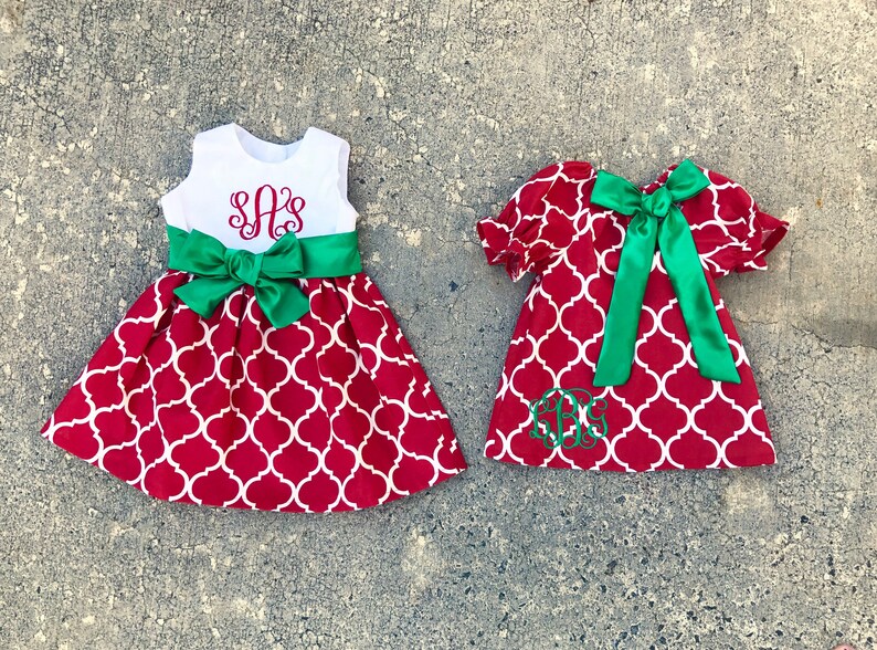 Sister Christmas Dresses matching sibling outfits red and Etsy