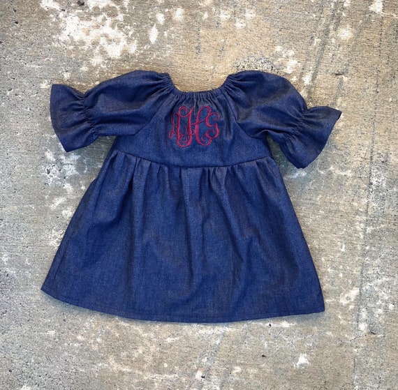 red girl denim dress