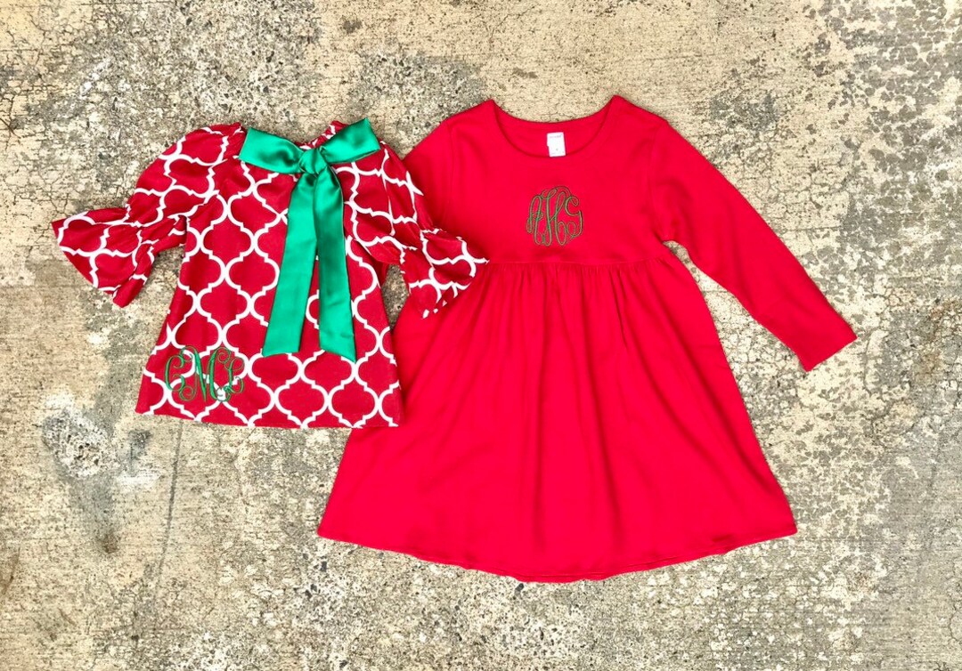 Matching Christmas Dresses Matching Sister Outfits Girls Red Etsy