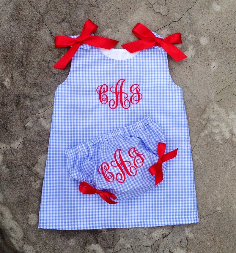 4th of july outfit - baby girl clothes - kids Outfit - monogram baby dress - baby girl gift - baby beach outfit - red white and blue 