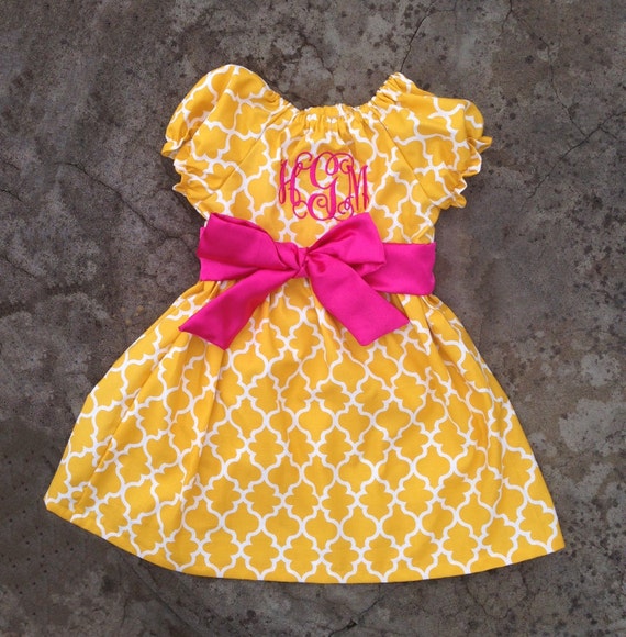 Toddler Girls Pink Navy Quatrefoil Spring Summer Dress Dresses Outfit Clothes